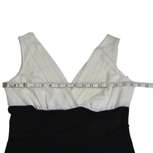 NWT Saint Tropez West Dress Bodycon Black  Cream Sleeveless Size 10 - Picture 9 of 12